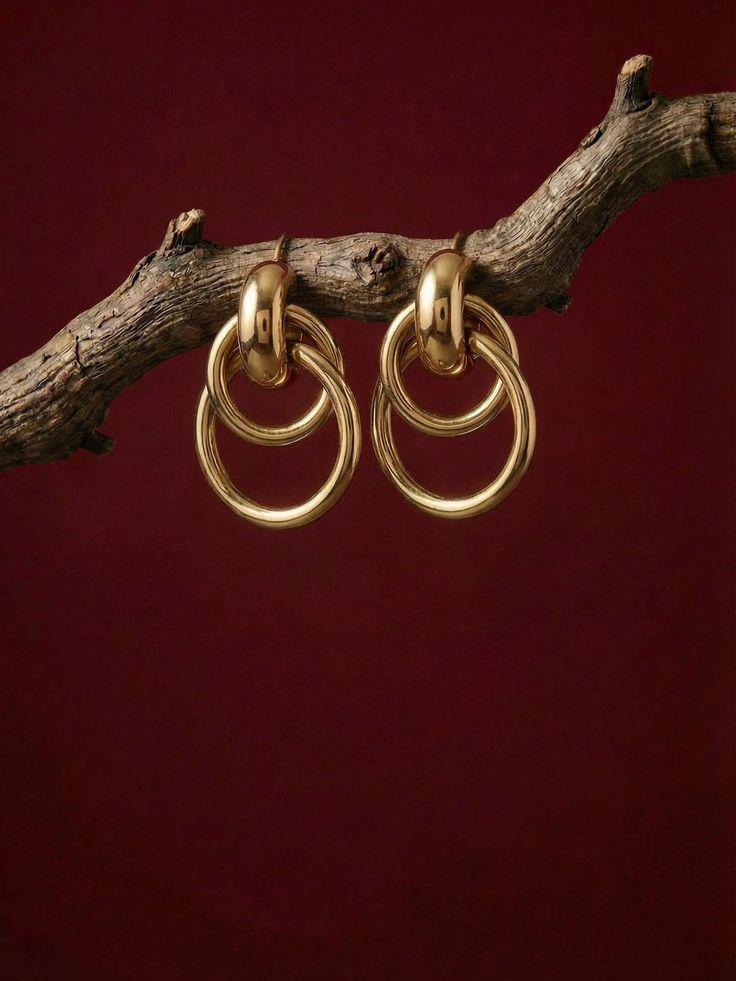 Golden Orbit Double Hoop Earrings