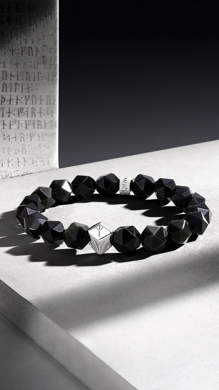 Obsidian Edge Beaded Bracelet